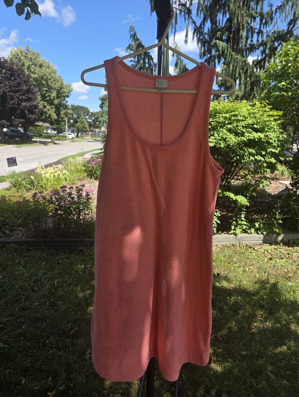 Coral pink terry cloth tank dress, A New Day, Size M